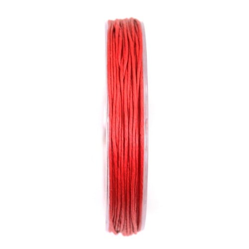 Red waxed cotton cords 0.8mm x 20m