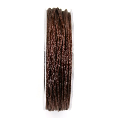 Brown glittery polyester thread 1.2mm x 25m