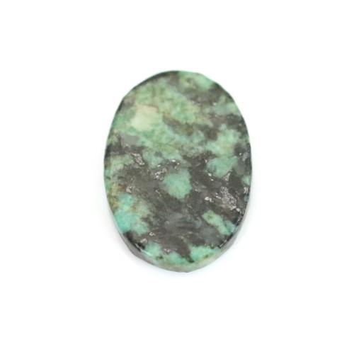 Flat oval African Turquoise Cabochon 10x14mm x 1pc