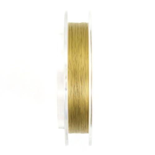 Cable de acero de 7 hebras enfundado en nailon dorado 0,18 mm x 100 m