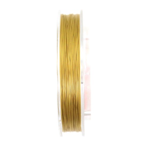 Cable de acero de 7 hebras enfundado en nailon dorado 0,4 mm x 100 m