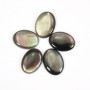 Grey oval mother-of-pearl cabochon 13x18mm x 1pc