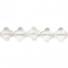 Rock Crystal Faceted Clover 10mm x 1pc