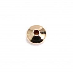 Perlina rotonda riempita d'oro 7.8x4.2mm x 1pc