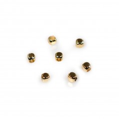 Cube spacer plated by "flash" gold on brass 2.5mm x 20pcs