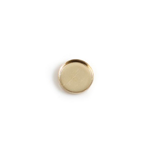Incastonatura rotonda riempita d'oro per cabochon da 3 mm x 2 pezzi