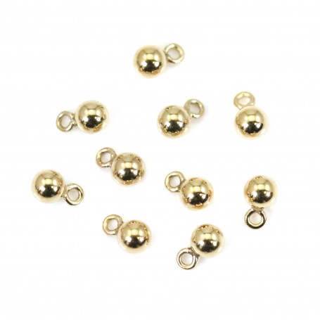Gold Filled charm, ball shaped with ring, 3mm x 2pcs