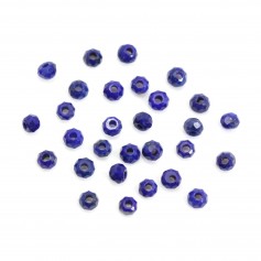 Lapis lazuli faceted roundel 2x2.5mm x 6pcs