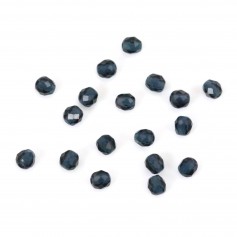 Safira sintética azul escuro, facetada redonda, 2mm x 10pcs