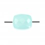 Rectangular blue chalcedony faceted 8x10mm x 1pc