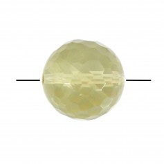 Lemon quartz in yellow color, in round faceted shape, 18mm x 1pc