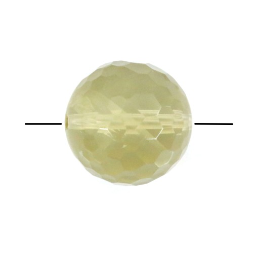 Lemon quartz in yellow color, in round faceted shape, 14mm x 2pcs