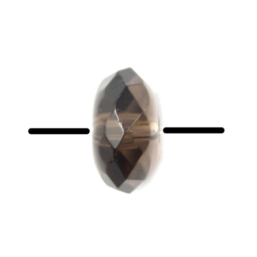 Smoky quartz faceted flatened round beads 3x5mm x 5pcs