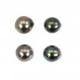 Tahitian cultured pearl, half-round, 8-9mm x 4pcs