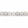 Freshwater cultured pearl, grey, half-round, 6.5-7mm x 40cm