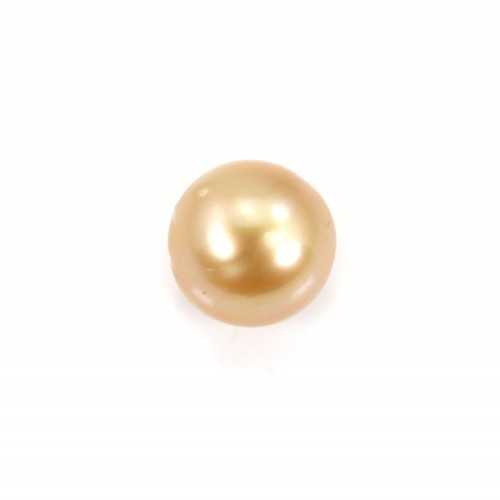 Perle des mers du Sud, dorée, ronde, 10-10.5mm x 1pc