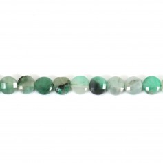 Emerald, in round and flat faceted shape, 4mm x 8pcs