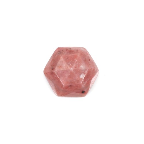 Rhodonit-Cabochon hexagonal facettiert 10mm x 1pc