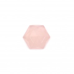 Cabochon Rose Quartz hexagonal faceted 10mm x 1pc
