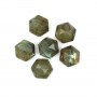 Cabochon Labradorite hexagonal faceted 10mm x 1pc