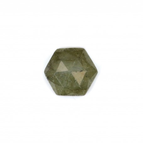 Cabochon Labradorite hexagonal faceted 10mm x 1pc