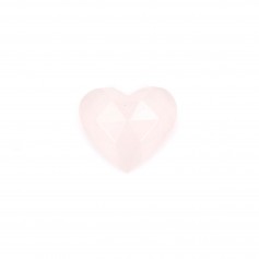 Cuarzo rosa facetado corazón cabujón 9x10mm x 1ud