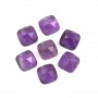Amethyst square faceted cabochon 9mm x 1pc