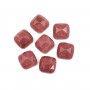 Square faceted Rhodonite cabochon 9mm x 1pc