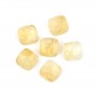 Square faceted Citrine cabochon 9mm x 1pc