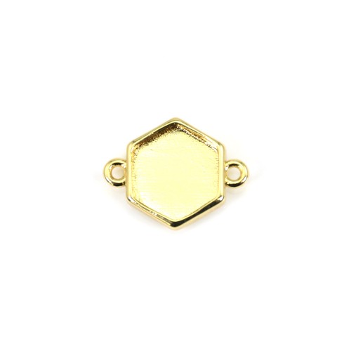 Spacer for 10mm hexagon cabochon - Gold x 1pc