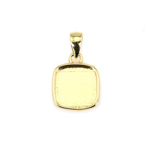 9mm square cabochon pendant holder - Gold-colored x 1pc