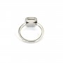Adjustable ring for 9mm square cabochon - Silver x 1pc