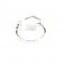 Anello regolabile per cabochon esagonale e rotondo - Argento 925 x 1 pz