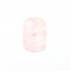 Cabochão retangular de quartzo rosa 13.5x20mm x 1pc