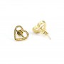 Earring for heart cabochon 9x10mm - Gold x 2pc