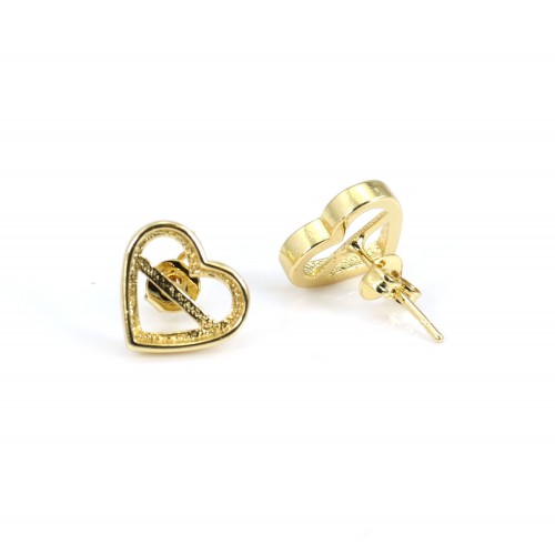 Ohrring für Herzcabochon 9x10mm - Vergoldet x 2St