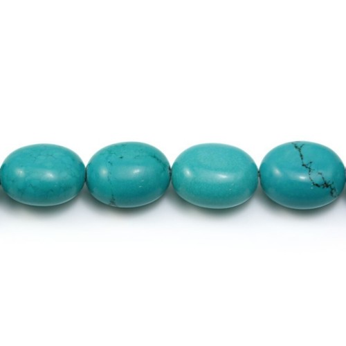 Turquoise reconstitue ovale 11x13mm x 4pcs