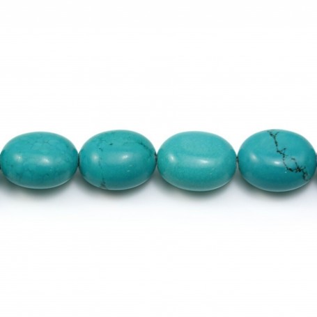 Turquoise reconstitue ovale 11x13mm x 4pcs