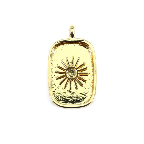 Pendant holder for rectangle & round cabochon - Gold x 1pc