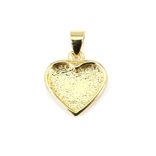 Heart cabochon pendant 9x10mm - Gold-colored x 1pc
