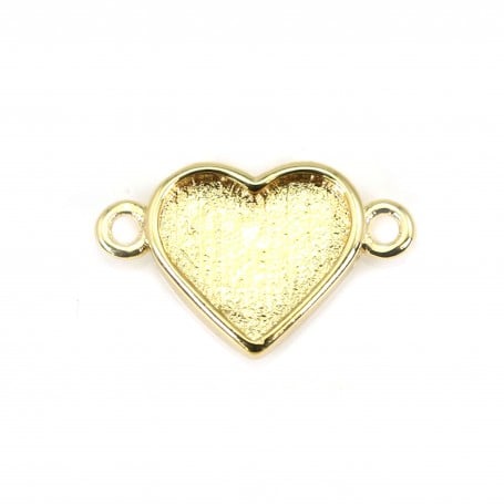 Spacer for heart cabochon 9x10mm - Gold x 1pc