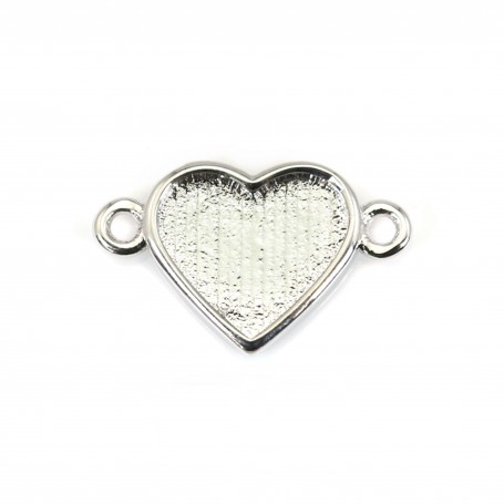 Spacer for heart cabochon 9x10mm - Silver x 1pc