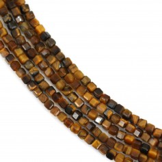 Tiger eye faceted cube 2.5mm x 40cm