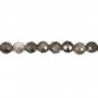 Obisidian silver round faceted 4.5mm x 39cm