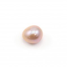 Perla cultivada de agua dulce, semiperforada, malva, forma de pera, 8,5-9mm x 1ud
