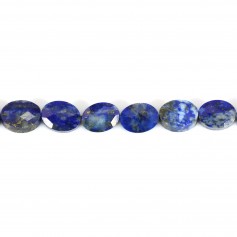 Lapis lazuli, oval faceted, 6x8mm x 2pcs