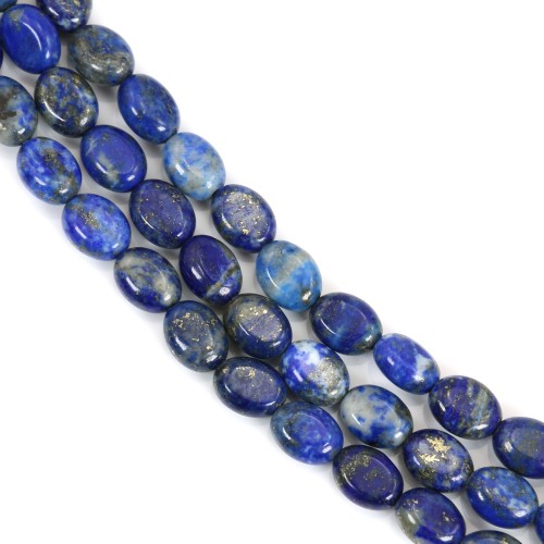 Lapis lazuli, de forme oval, 6x8mm x 40cm