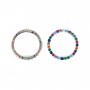 Breloque cercle pavé multicolore 13.5mm - oxyde de zirconium & Argent 925 x 1pc