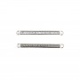 Inserção de barra de pavé 2x26mm - Óxido de zircónio e prata 925 banhada a ródio x 1pc
