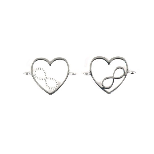 Corazón y divisor de infinito - Plata 925 x 1pc